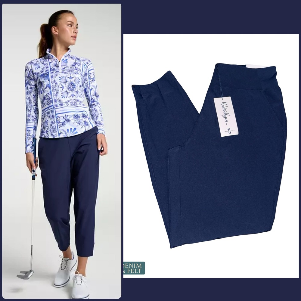 Walter Hagen Performance 11 Navy Woven Golf Jogger Pants WH-P11WHT Small NWT